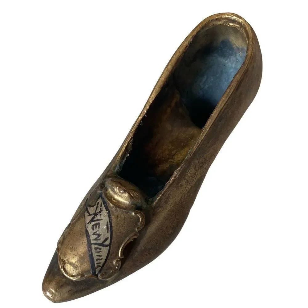 Heavy New York labeled pin cushion brass shoe - 3.75